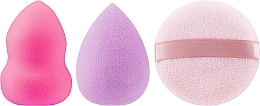 Fragrances, Perfumes, Cosmetics Makeup Sponges, 60813, 3 pcs, pink+purple+light pink - Bling