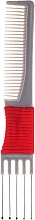 Fragrances, Perfumes, Cosmetics Hair Prong Comb, 1581, gray-red - Top Choice