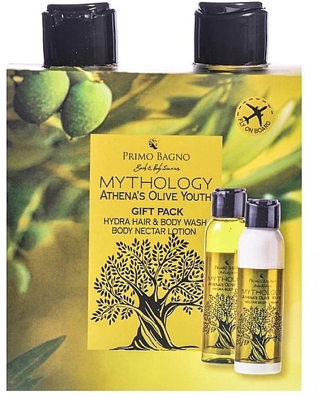 Skincare Set - Primo Bagno Mythology Athena's Olive Youth Gift Pack (b/wash/100 ml + b/cr/100 ml) — photo N1