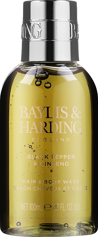 Set - Baylis & Harding Black Pepper & Ginseng Signature Collection (sh/gel/100ml + f/wash/100ml + crystals/75g + bathrobe) — photo N3