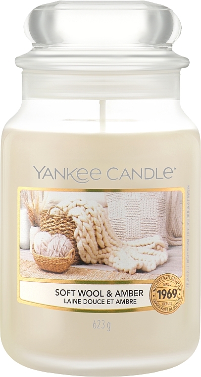 Scented Candle in Jar - Yankee Candle Soft Wool & Amber — photo N2