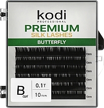 Butterfly Green B 0.10 False Eyelashes (6 rows: 10 mm) - Kodi Professional — photo N1