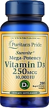 Supplement 'Vitamin D3', 25 mcg - Puritan's Pride Premium Sunvite Super-Potency Vitamin D3 10000 IU — photo N1