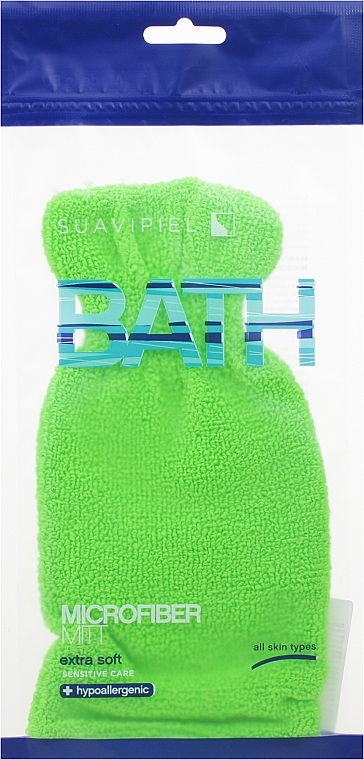 Bath Sponge Glove, light green - Suavipiel Bath Micro Fiber Mitt Extra Soft — photo N1