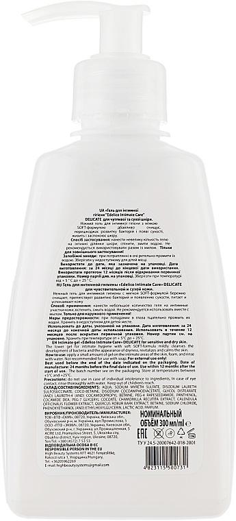 Soothing Intimate Wash Gel for Sensitive & Dry Skin - Acme Color Edelico Intim Care Soothing — photo N2