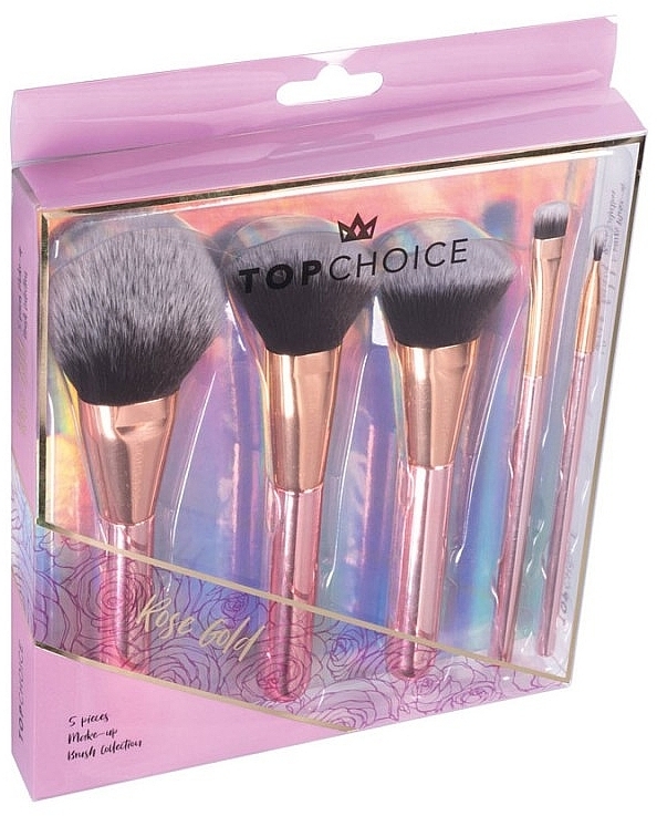 Makeup Brush Set, 5pcs, 37351 - Top Choice Rose Gold — photo N1