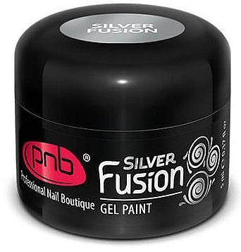 Metallic Nail Gel Paint - PNB Gel Paint Silver Fusion UV/LED — photo N1