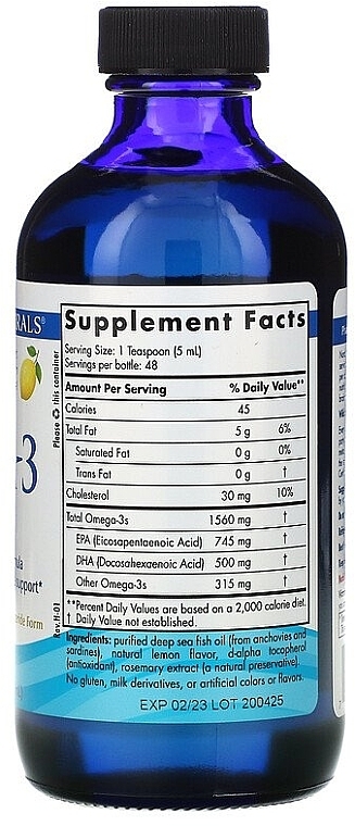 Dietary Supplement with Lemon Taste in Liquid "Omega 3" - Nordic Naturals Omega-3 Lemon Flavor — photo N2