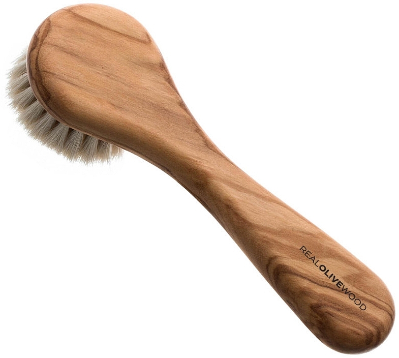 Olive Wood Face Brush - Hydrea London Olive Wood Facial Brush With Soft Goats Hair Bristles — photo N6