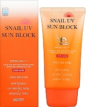 Sunscreen with Snail Mucin SPF 50+/PA+++ - Jigott Snail UV Sun Block SPF 50+/PA+++ — photo N2