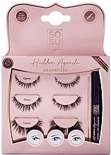 Fragrances, Perfumes, Cosmetics False Lash Set, 10-14 mm+glue - Sosu by SJ Hidden Agenda Dramatized Lashes