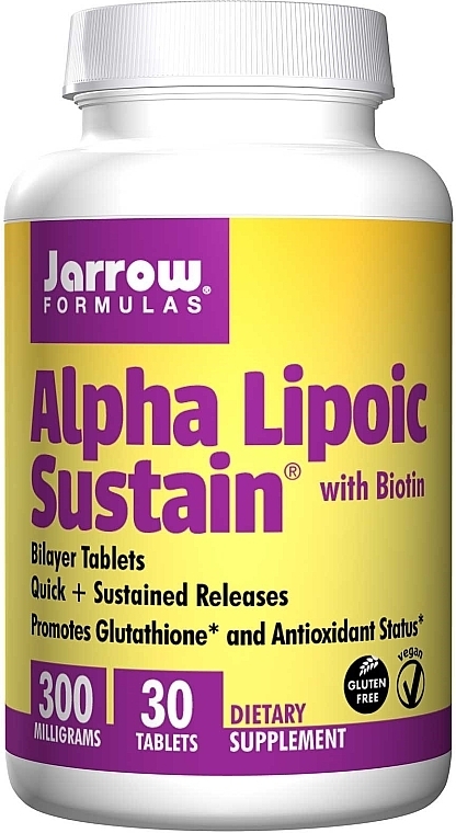 Dietary Supplement - Jarrow Formulas Alpha Lipoic Sustain with Biotin 300 mg — photo N1