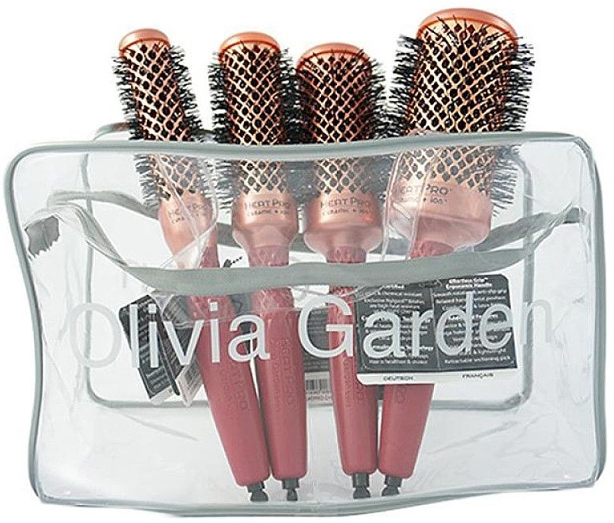 Hair Brush Set, 4 pcs. - Olivia Garden Heat Pro Bag — photo N1