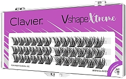 Individual Lashes, C, 11 mm - Clavier V Shape Extreme  — photo N1