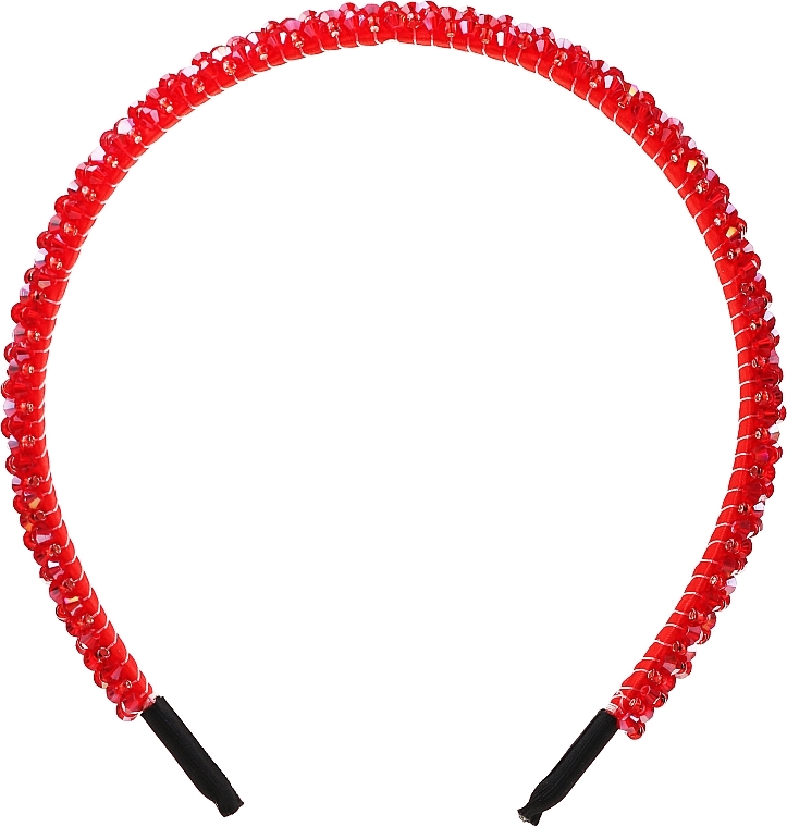 Decorative Hair Wreath, FA-5705, red with beads - Donegal — photo N1