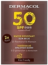 Fragrances, Perfumes, Cosmetics Waterproof Sun Milk - Dermacol Water Resistant Sun Milk SPF 50 (sachet)