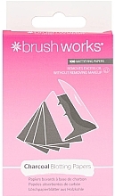 Mattifying Charcoal Face Wipes, 100 pcs - Brushworks Charcoal Blotting Papers — photo N1