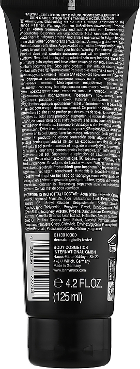 Tan Activator Lotion with Guarana, Shea Butter & Black Tea Extract - Tannymax Brown Super Black Tanning Lotion For Face & Body — photo N2