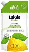 Lemon & Basil Liquid Soap - Luksja Kitchen Purifying Lemon & Basil Caring Hand Wash (doy-pack)  — photo N2