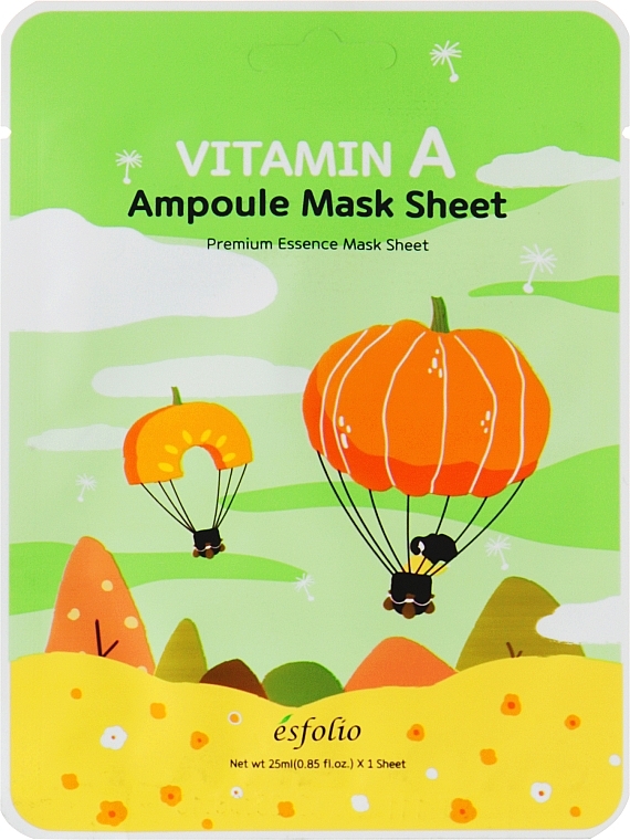 Vitamin A Rejuvenating Face Sheet Mask - Esfolio Vitamin A Ampoule Mask Sheet — photo N1