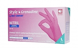 Fragrances, Perfumes, Cosmetics Disposable Nitrile Gloves, pink, size L, 100 pcs - Med-Comfort Style Grenadine