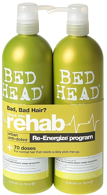Set - Tigi Bed Head Re-energize (shm/750ml + cond/750ml) — photo N1