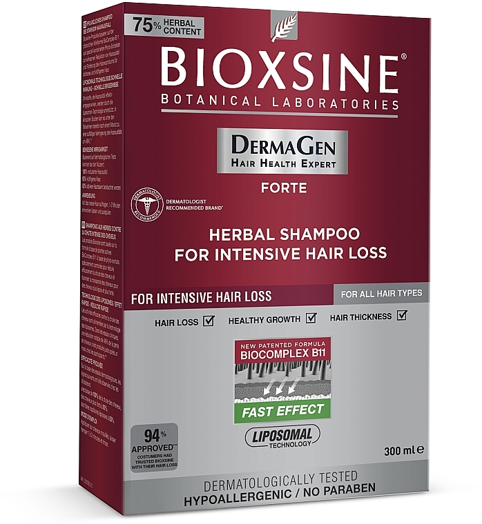 Anti Intensive Hair Loss Herbal Shampoo - Biota Bioxsine DermaGen Forte Herbal Shampoo For Intensive Hair Loss — photo N10