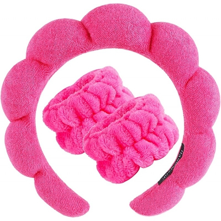 Cosmetic Headband & Wristband Set O537F , pink - Ecarla — photo N1