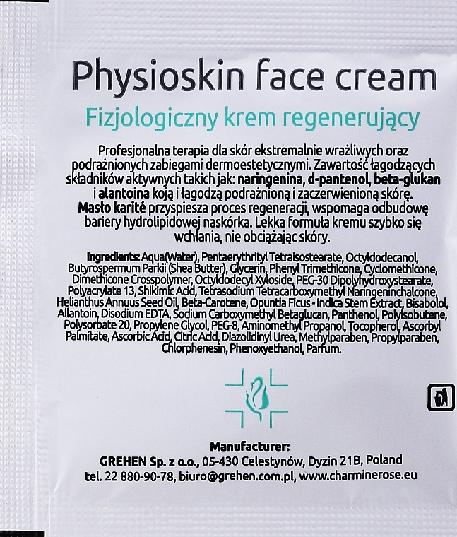 Physiological Regenerating Face Cream - Charmine Rose Charm Medi Physioskin Face Cream (sample) — photo N5