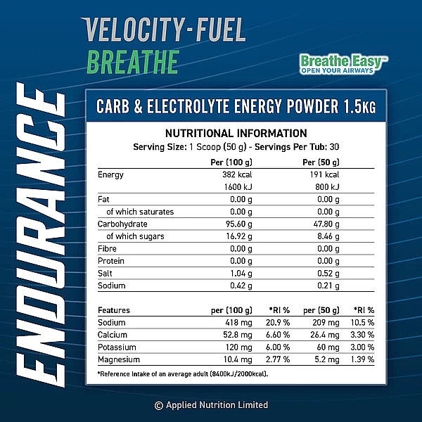 Black Currant Energy Powder - Applied Nutrition Endurance Velocity-Fuel Breath Blackcurrant — photo N3