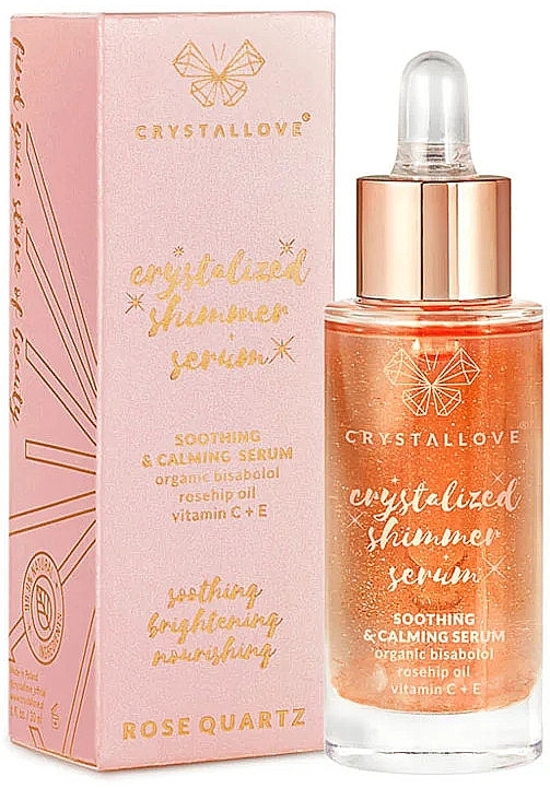 Soothing, Brightening & Nourishing Face Serum - Crystallove Face Serum With Rose Quartz And Bisabolol — photo N2