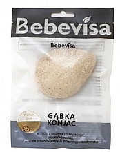 Fragrances, Perfumes, Cosmetics Double-Sided Teardrop Cleansing Sponge "Walnut Shell & Purity" - Bebevisa Konjac Sponge