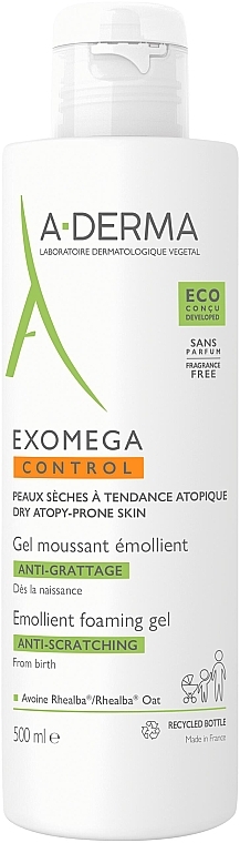 Anti-Scratching Emollient Foaming Gel - A-Derma Exomega Control  — photo N1