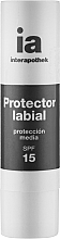 Fragrances, Perfumes, Cosmetics Anti Dryness & Chapping Lip Balm SPF15 - Interapothek Protector Labial