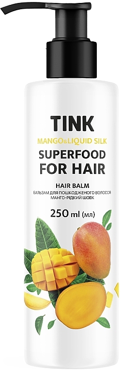 Mango & Liquid Silk Conditioner for Damaged Hair - Tink SuperFood For Hair Mango & Liquid Balm — photo N1