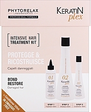 Set - Phytorelax Laboratories Keratin Plex Intensive Hair Treatment Kit (treatment/150ml + shm/250ml + cond/100ml) — photo N1