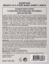 Lemon Face Mask - SkinFood Beauty in a Food Mask Sheet Lemon — photo N2
