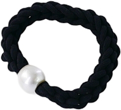 Twisted Hair Tie with Bead, black - Lolita Accessories — photo N1