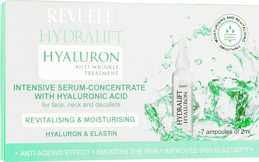 Hyaluronic Acid Serum-Concentrate in Ampoules - Revuele Hydralift Hyaluron Anti-Wrinkle Treatment — photo N1