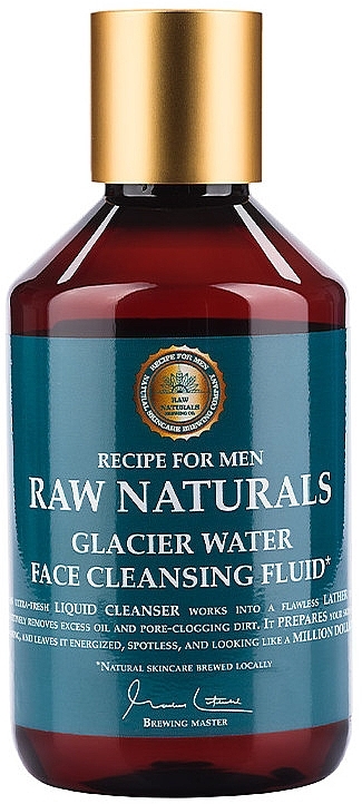 Face Cleansing Fluid - Recipe For Men RAW Naturals Glacier Water Face Cleansing Fluid — photo N2