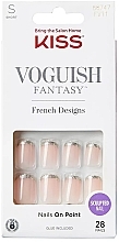 False Nail Set + Glue - Kiss Voguish Fantasy French Designs — photo N1
