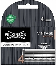 Replaceable Shaving Razors, 4 pcs - Wilkinson Sword Quattro Essential 4 Vintage Edition — photo N1