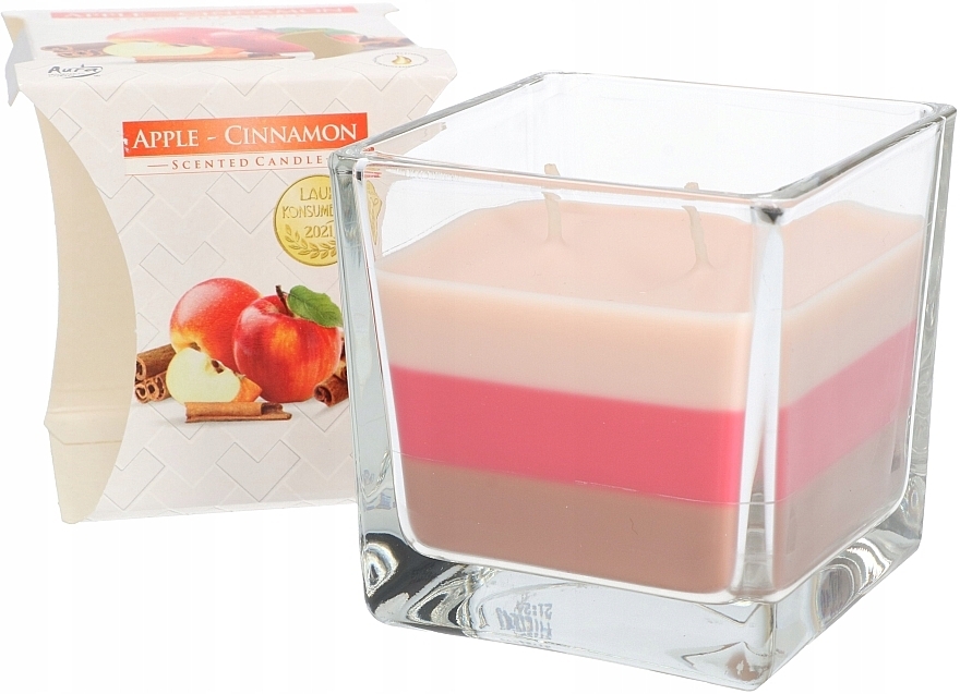 Scented Three-Layer Candle in Glass 'Apple & Cinnamon' - Bispol Scented Candle Apple & Cinnamon — photo N2