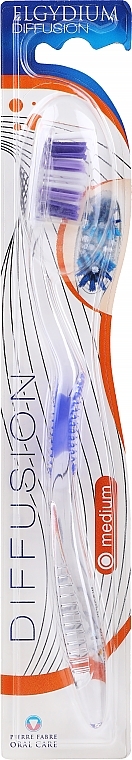 Toothbrush "Diffusion" Medium, purple - Elgydium Diffusion Medium Toothbrush — photo N1