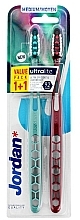 Medium Toothbrush Set, red+blue - Jordan Ultralite Adult Toothbrush Medium — photo N1