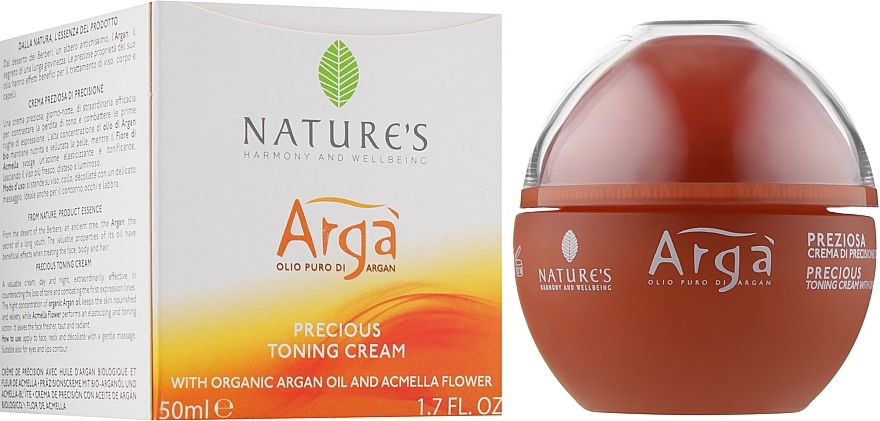 Toning Face Cream - Nature's Arga Preziosa Crema — photo N2