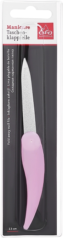Foldable Nail File, pink - Erbe Solingen Fold-Away Nail File — photo N1