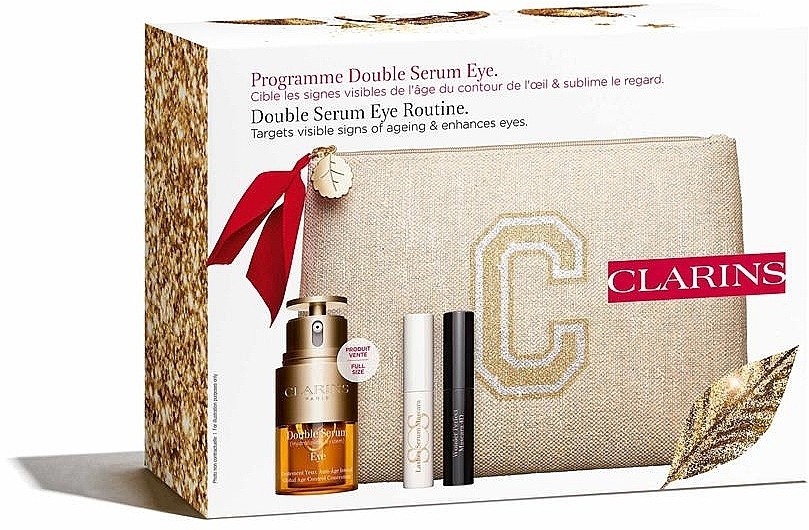 Set - Clarins Programme Double Serum Eye Set (eye/ser/20ml + mascara/3ml + lash/ser/3ml + bag) — photo N2