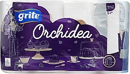 Fragrances, Perfumes, Cosmetics Paper Towels "Orchidea Gold", 3 layers, 77 sheets, 4 rolls - Grite