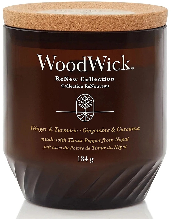 Scented Candle in Glass - Woodwick ReNew Collection Ginger & Turmeric Candle — photo N1